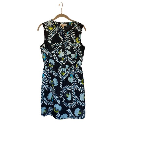 Loft, women’s floral, navy blue sleeveless dress, size small - Picture 2 of 4